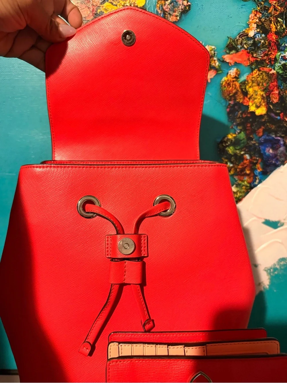 Kate Spade Lizzie Medium Flap Backpack w/Matching Wallet